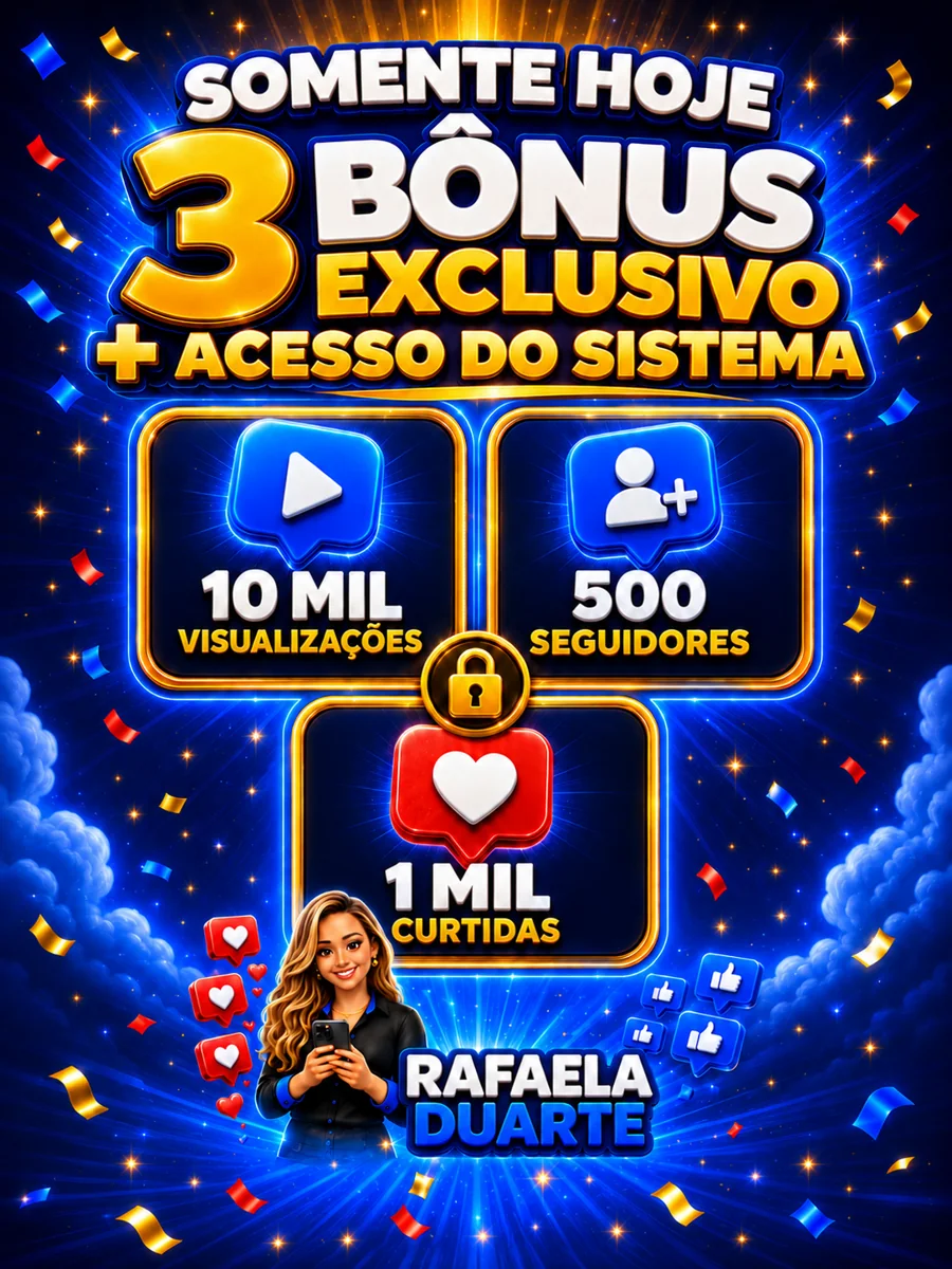 Somente hoje: 3 bônus exclusivos + acesso do sistema